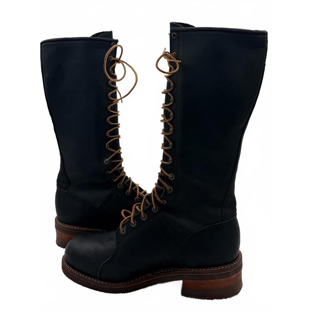 Hall's Lineman Motorcycle Boots 12E Gorgeous w/ New Soles! - Picture 2 of 9
